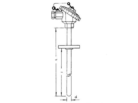 固定法蘭安裝熱電阻圖示
